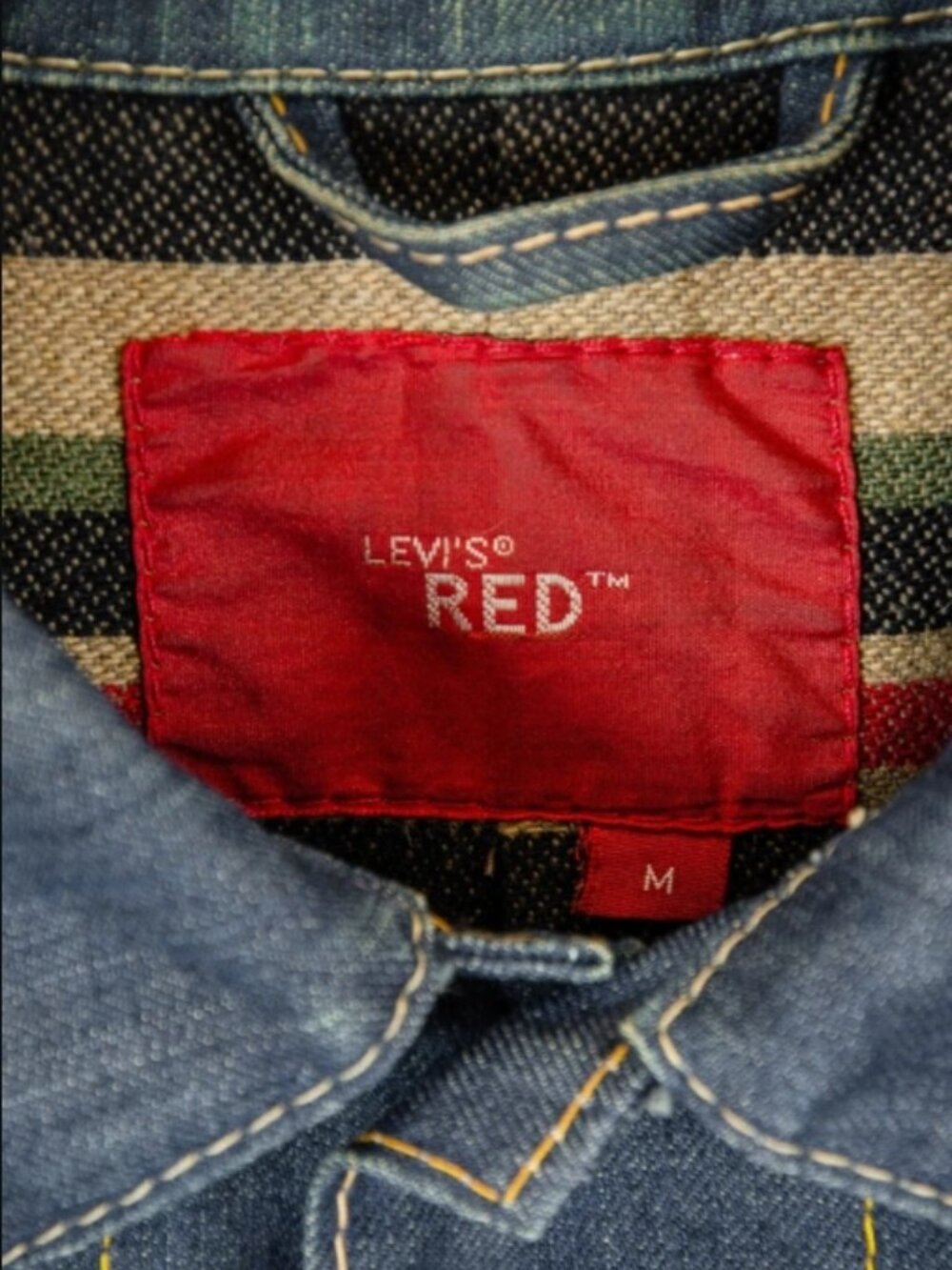 Levi Red Collection Type 4 Denim Leather Wool Blanket Lined Jacket Men’s M - Picture 6 of 15